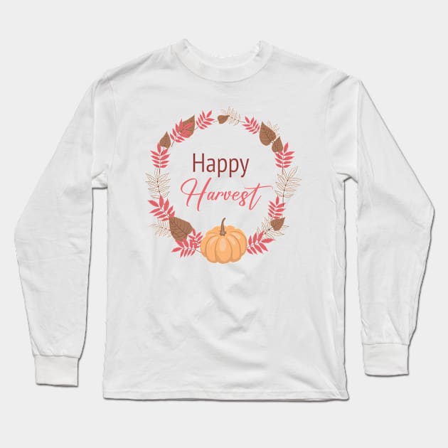 Happy Harvest Long Sleeve T-Shirt by SWON Design